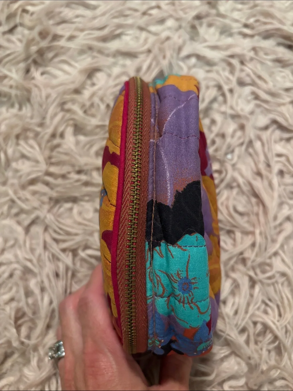 Vintage 80's Floral Cosmetic Bag